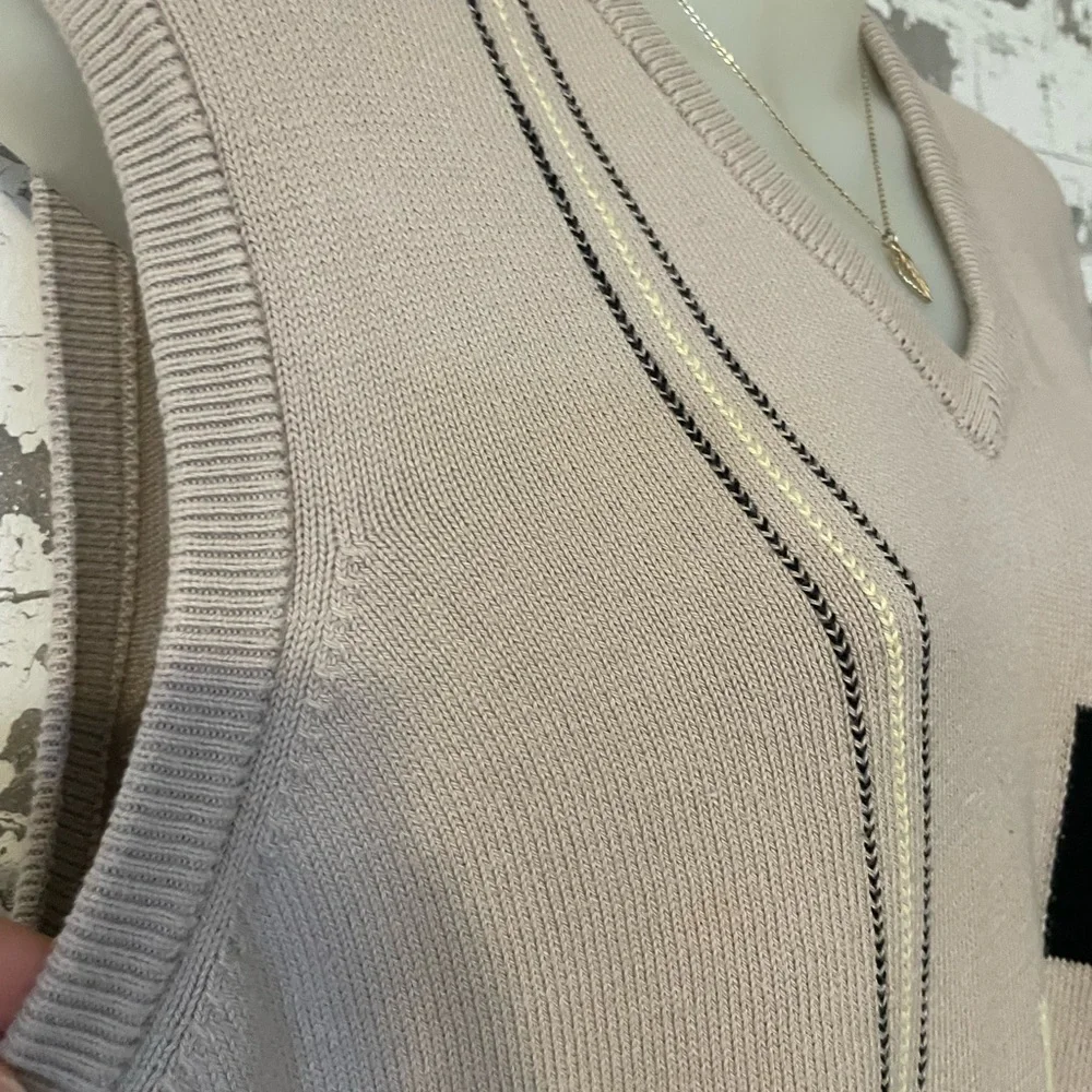 Vintage Titleist Golf Sweater Vest Made in Scotland 100 Cotton Preppy geometric